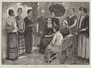 Sra. María C. Douglass, MD, y la Primera Clase de Enfermeras Alumnas en Birmania